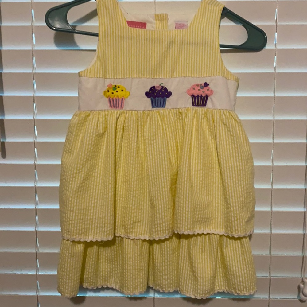 Ellemenno Yellow/White Checks Tiered Skirt